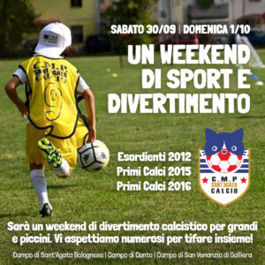 Scopri di più sull'articolo 30 settembre – 1 ottobre 2023 <br>Calcio Sant’Agata – Programma Weekend
